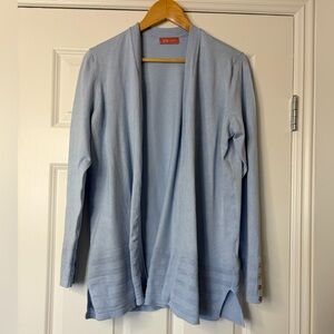 Iyla Powder Blue Open Front Long Sleeve Cardigan Size XL